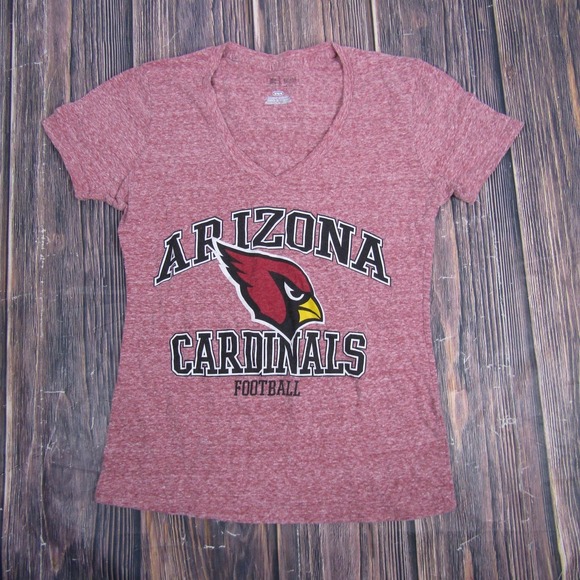 NFL Team Apparel Tops - Arizona Cardinals Shirt Womens Medium Red NFL Football V Neck Tee Tri Blend Logo